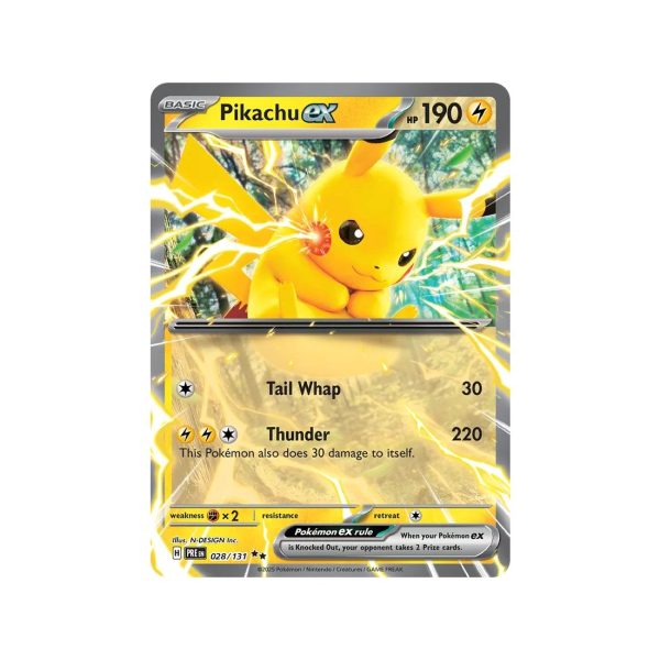 Pikachu ex (Prismatic Evolutions 028/131) (Double Rare) English - Near Mint