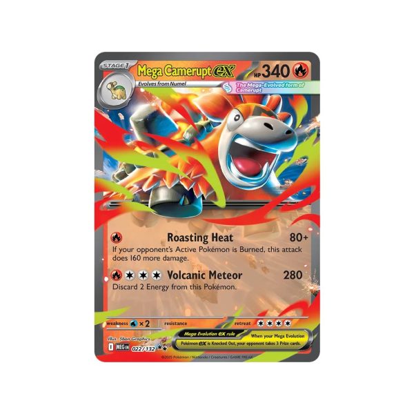 Mega Camerupt ex (Mega Evolution 022/132) (Double Rare) English - Near Mint