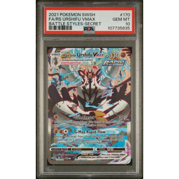 Rs Urshifu VMAX - Battle Styles - English 2021 - #170 - PSA GEM MT 10 - Pokemon Graded Card