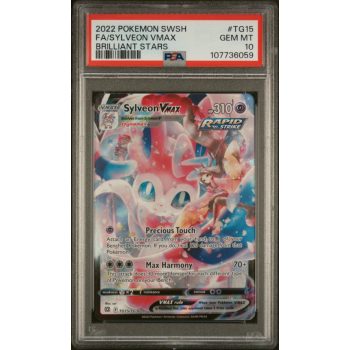 Sylveon VMAX - Brilliant Stars - English 2022 - #TG15 - PSA GEM MT 10 - Pokemon Graded Card