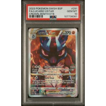 Lucario VSTAR - Swsh Black Star Promo - English 2023 - #291 - PSA GEM MT 10 - Pokemon Graded Card