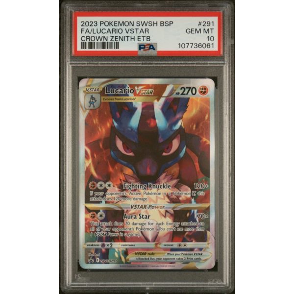 Lucario VSTAR - Swsh Black Star Promo - English 2023 - #291 - PSA GEM MT 10 - Pokemon Graded Card