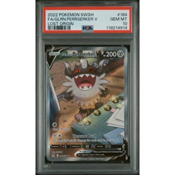 Glrn.perrserker V - Lost Origin - English 2022 - #184 - PSA GEM MT 10 - Pokemon Graded Card