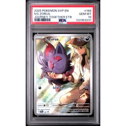 N”s Zorua - Sv Black Star Promo - English 2025 - #189 - PSA GEM MT 10 - Pokemon Graded Card