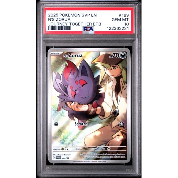 N”s Zorua - Sv Black Star Promo - English 2025 - #189 - PSA GEM MT 10 - Pokemon Graded Card