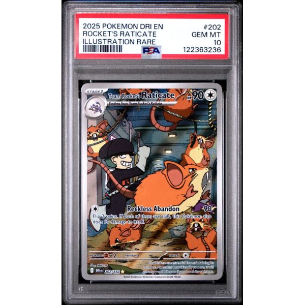 Rocket's Raticate - Destined Rivals - English 2025 - #202 - PSA GEM MT 10 - Pokemon Graded Card