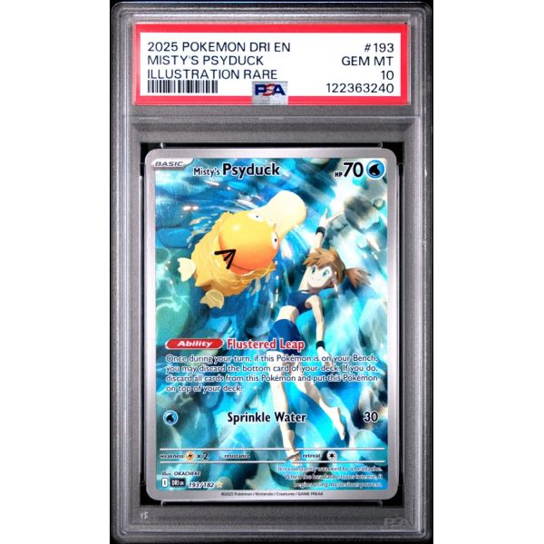 Misty's Psyduck - Destined Rivals - English 2025 - #193 - PSA GEM MT 10 - Pokemon Graded Card