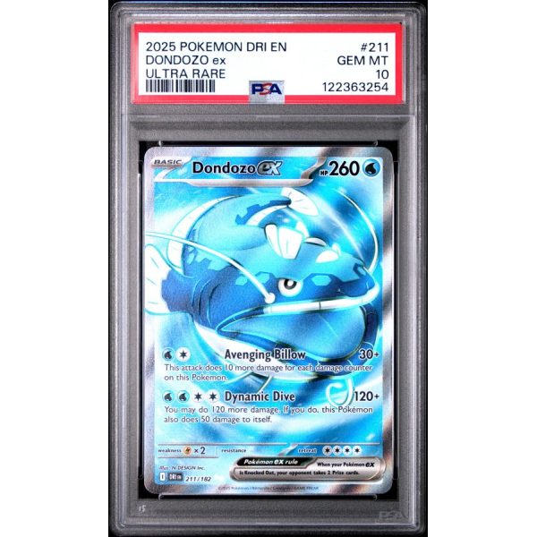 Dondozo EX - Destined Rivals - English 2025 - #211 - PSA GEM MT 10 - Pokemon Graded Card