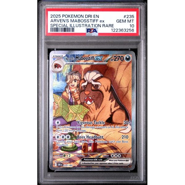 Arven's Mabosstiff EX - Destined Rivals - English 2025 - #235 - PSA GEM MT 10 - Pokemon Graded Card