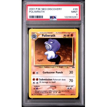 Poliwrath - Neo Discovery - English 2001 - #28 - PSA MINT 9 - Pokemon Graded Card