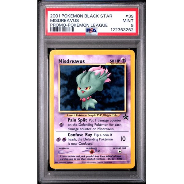 Misdreavus - Promo Black Star - English 2001 - #39 - PSA MINT 9 - Pokemon Graded Card
