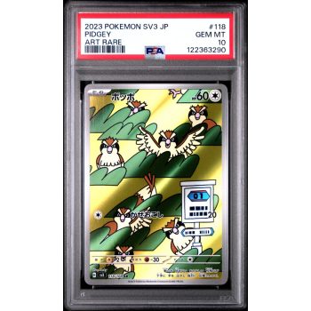 Pidgey - Ruler Of The Black Flame - Japanese 2023 - #118 - PSA GEM MT 10 - Pokemon Graded Card
