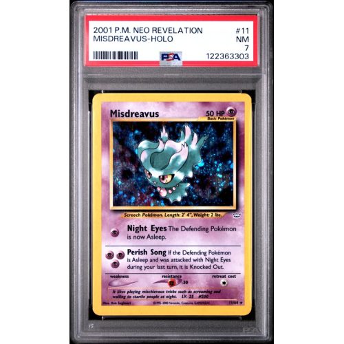 Misdreavus-Holo - Neo Revelation - English 2001 - #11 - PSA NM 7 - Pokemon Graded Card