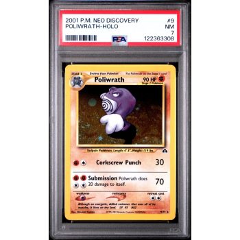 Poliwrath-Holo - Neo Discovery - English 2001 - #9 - PSA NM 7 - Pokemon Graded Card