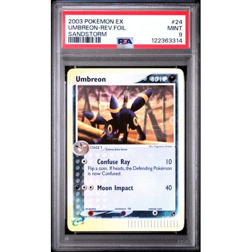 Umbreon-Rev.foil - EX Sandstorm - English 2003 - #24 - PSA MINT 9 - Pokemon Graded Card