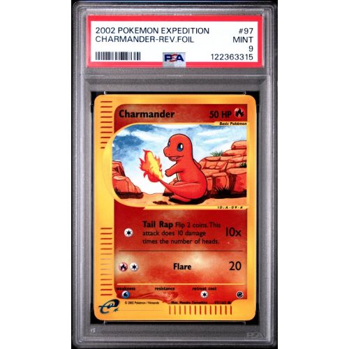 Charmander-Rev.foil - Expedition - English 2002 - #97 - PSA MINT 9 - Pokemon Graded Card