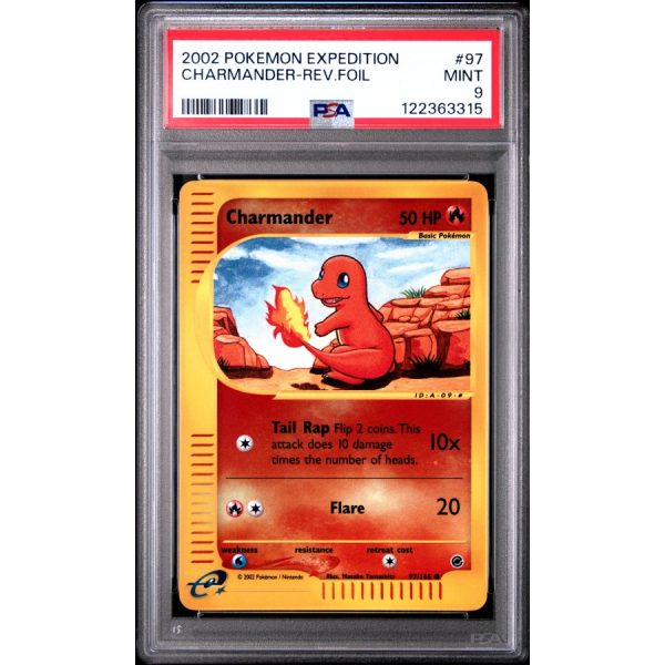 Charmander-Rev.foil - Expedition - English 2002 - #97 - PSA MINT 9 - Pokemon Graded Card