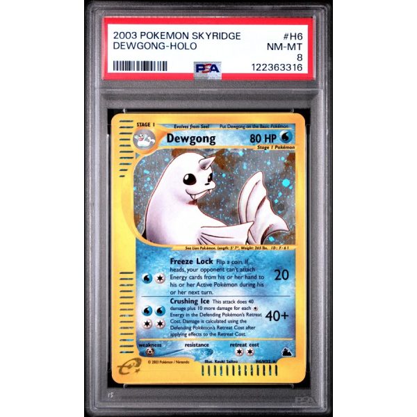 Dewgong-Holo - Skyridge - English 2003 - #H6 - PSA NM-MT 8 - Pokemon Graded Card