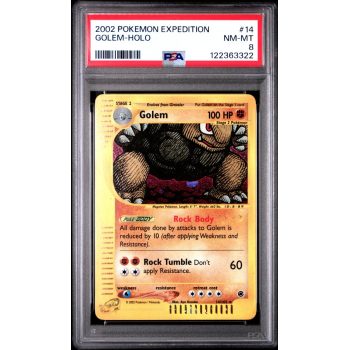 Golem-Holo - Expedition - English 2002 - #14 - PSA NM-MT 8 - Pokemon Graded Card