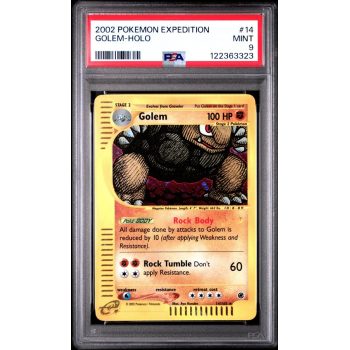 Golem-Holo - Expedition - English 2002 - #14 - PSA MINT 9 - Pokemon Graded Card