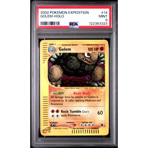 Golem-Holo - Expedition - English 2002 - #14 - PSA MINT 9 - Pokemon Graded Card