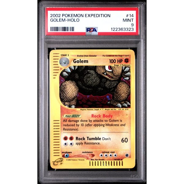 Golem-Holo - Expedition - English 2002 - #14 - PSA MINT 9 - Pokemon Graded Card