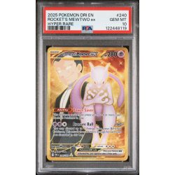 Rocket's Mewtwo EX - Destined Rivals - English 2025 - #240 - PSA GEM MT 10 - Pokemon Graded Card
