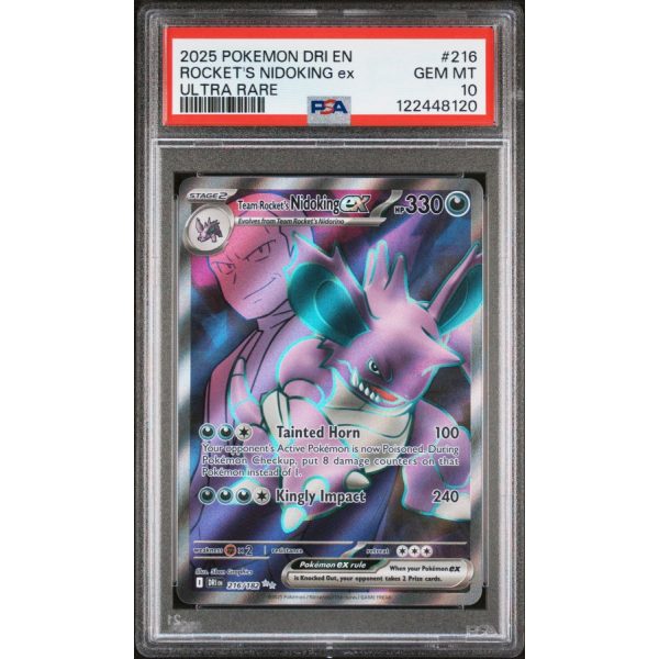 Rocket's Nidoking EX - Destined Rivals - English 2025 - #216 - PSA GEM MT 10 - Pokemon Graded Card