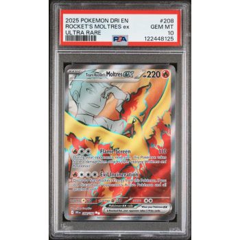 Rocket's Moltres EX - Destined Rivals - English 2025 - #208 - PSA GEM MT 10 - Pokemon Graded Card
