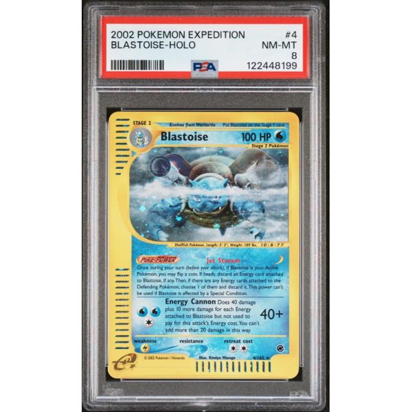 Blastoise-Holo - Expedition - English 2002 - #4 - PSA NM-MT 8 - Pokemon Graded Card