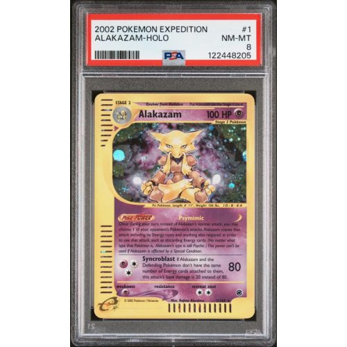 Alakazam-Holo - Expedition - English 2002 - #1 - PSA NM-MT 8 - Pokemon Graded Card
