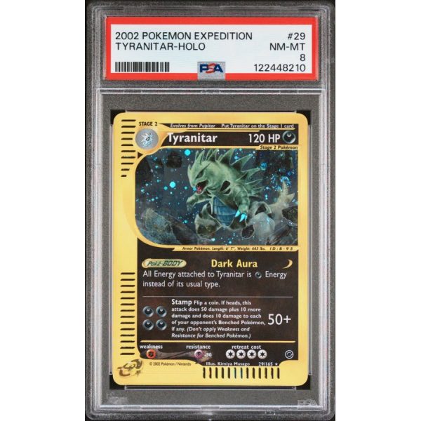Tyranitar-Holo - Expedition - English 2002 - #29 - PSA NM-MT 8 - Pokemon Graded Card
