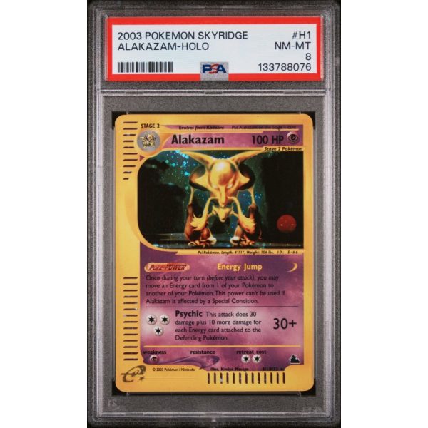 Alakazam-Holo - Skyridge - English 2003 - #H1 - PSA NM-MT 8 - Pokemon Graded Card