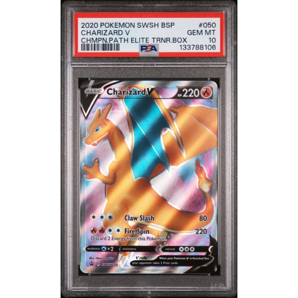 Charizard V - Swsh Black Star Promo - English 2020 - #050 - PSA GEM MT 10 - Pokemon Graded Card