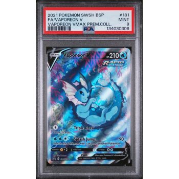Vaporeon V - Swsh Black Star Promo - English 2021 - #181 - PSA MINT 9 - Pokemon Graded Card