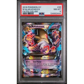 M Alakazam EX - Xy Fates Collide - English 2016 - #26 - PSA NM-MT 8 - Pokemon Graded Card