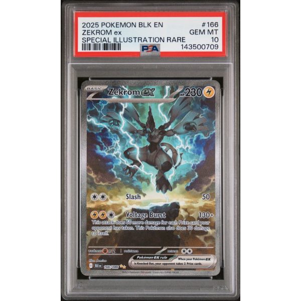 Zekrom EX - Black Bolt - English 2025 - #166 - PSA GEM MT 10 - Pokemon Graded Card
