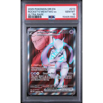 Rocket's Mewtwo EX - Destined Rivals - English 2025 - #213 - PSA GEM MT 10 - Pokemon Graded Card