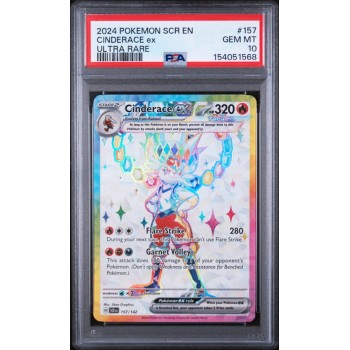 Cinderace EX - Stellar Crown - English 2024 - #157 - PSA GEM MT 10 - Pokemon Graded Card