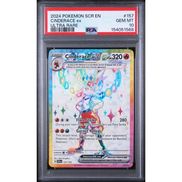 Cinderace EX - Stellar Crown - English 2024 - #157 - PSA GEM MT 10 - Pokemon Graded Card