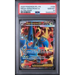 Mega Heracross EX - Phantasmal Flames - English 2025 - #108 - PSA GEM MT 10 - Pokemon Graded Card