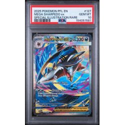 Mega Sharpedo EX - Phantasmal Flames - English 2025 - #127 - PSA GEM MT 10 - Pokemon Graded Card