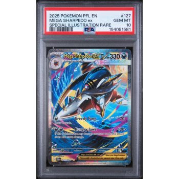 Mega Sharpedo EX - Phantasmal Flames - English 2025 - #127 - PSA GEM MT 10 - Pokemon Graded Card