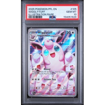 Wigglytuff - Phantasmal Flames - English 2025 - #105 - PSA GEM MT 10 - Pokemon Graded Card