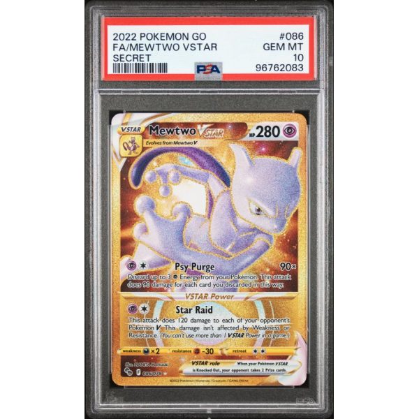 Mewtwo VSTAR - Go - English 2022 - #086 - PSA GEM MT 10 - Pokemon Graded Card